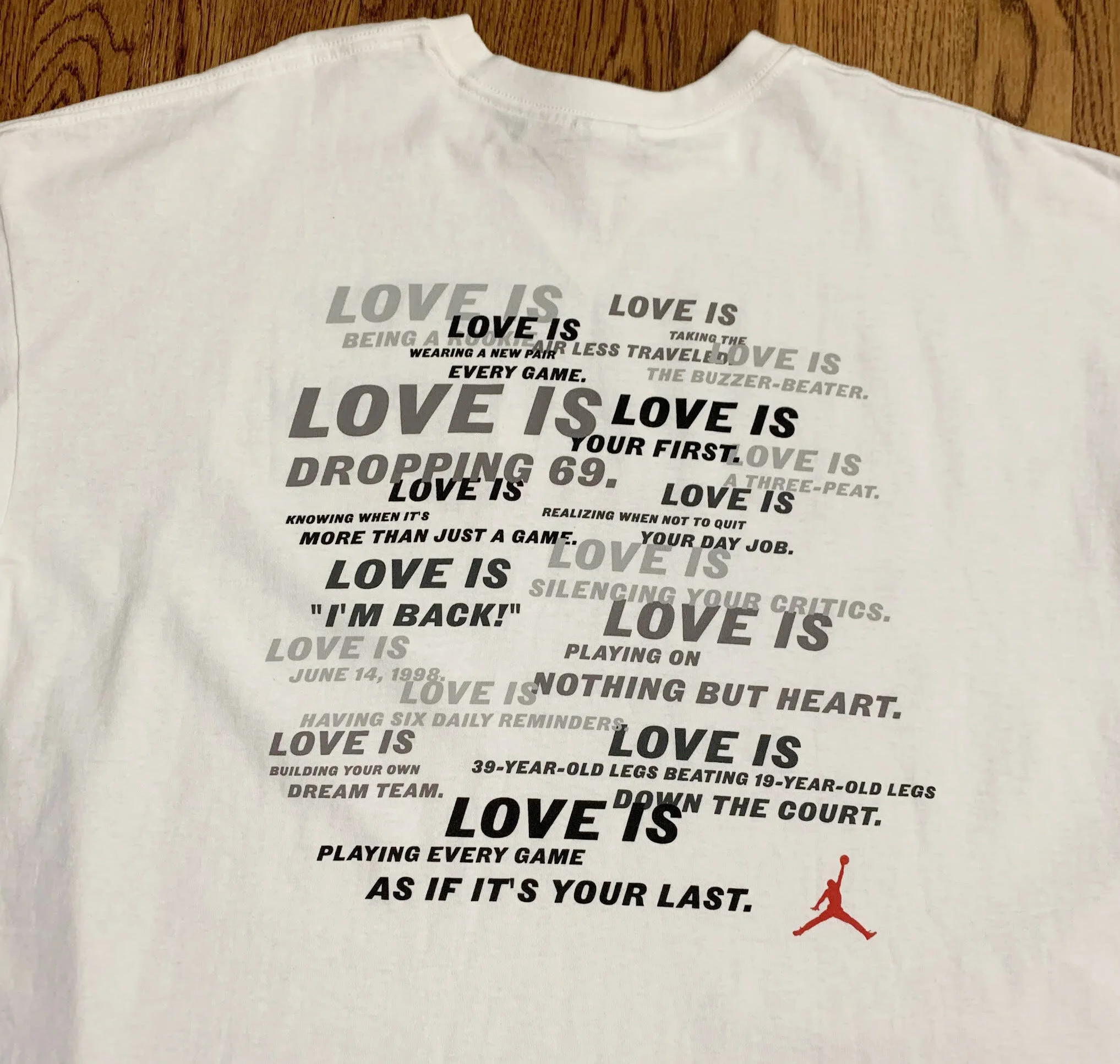 Air Jordan 18 Years Of Love White T Shirt (Size XXL) NWOT — RootsBK
